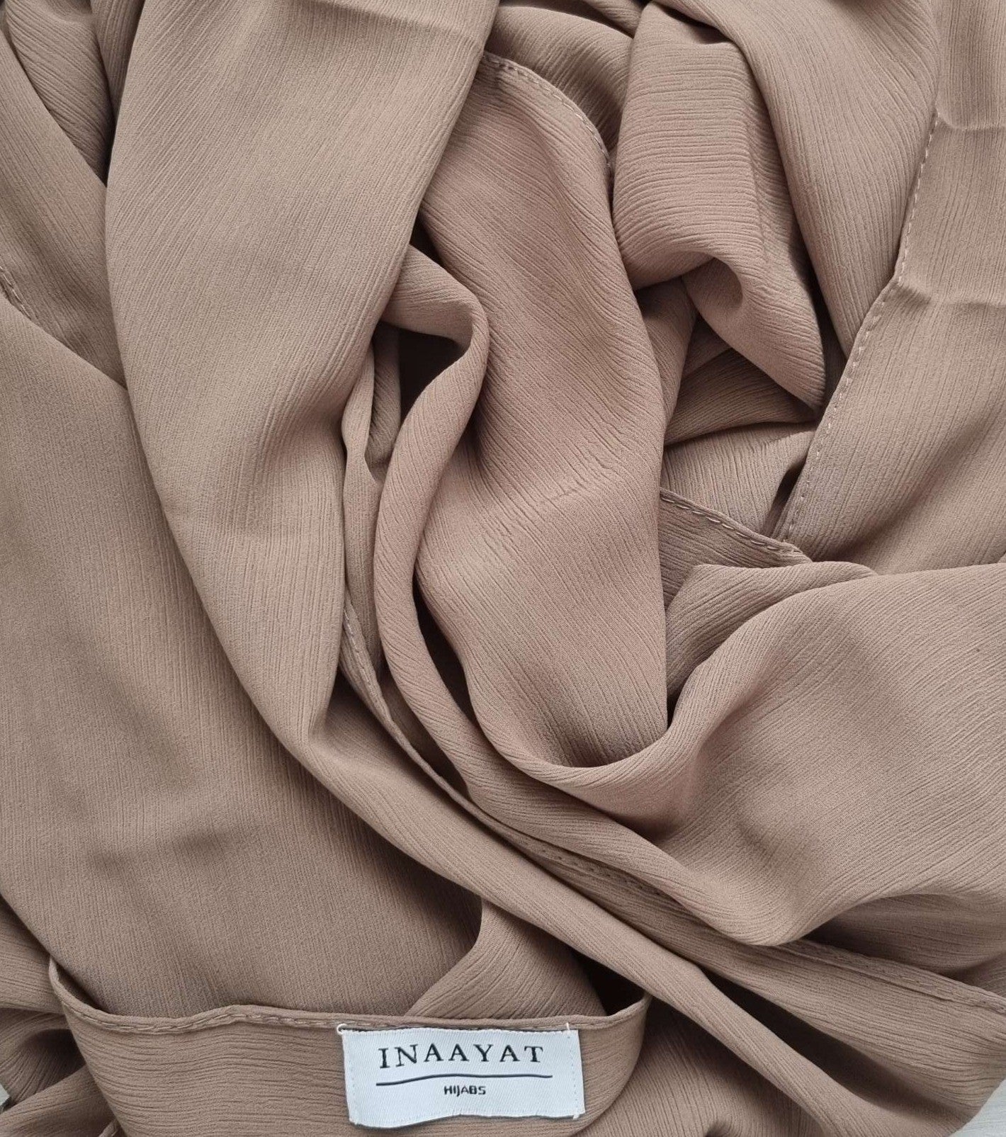Crinkled Chiffon - Nude Brown