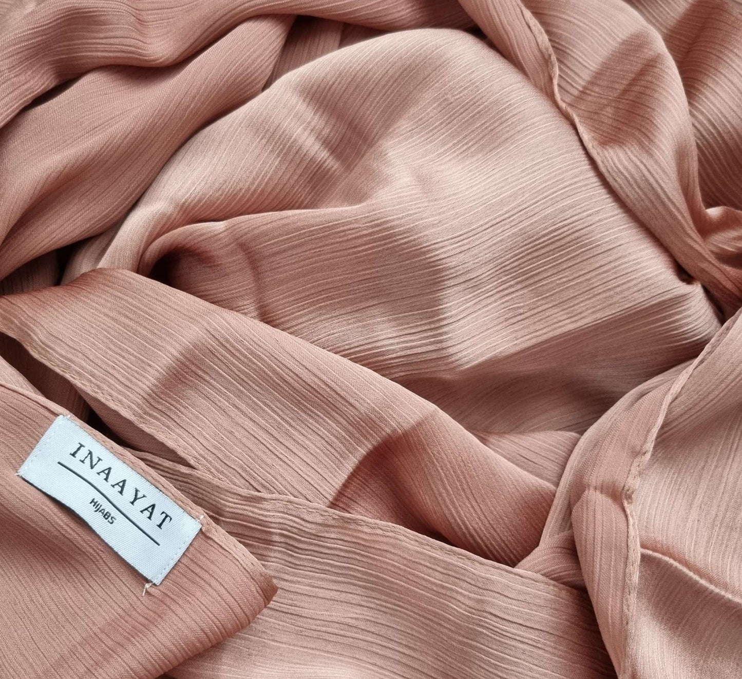 Satin Silk Scarf - Peachy Brown