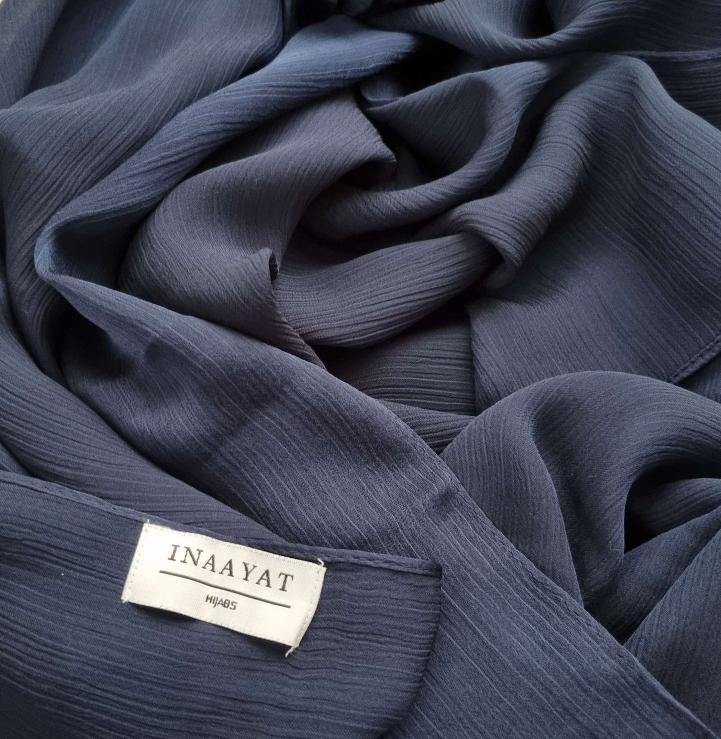 Satin Silk Scarf - Navy Blue