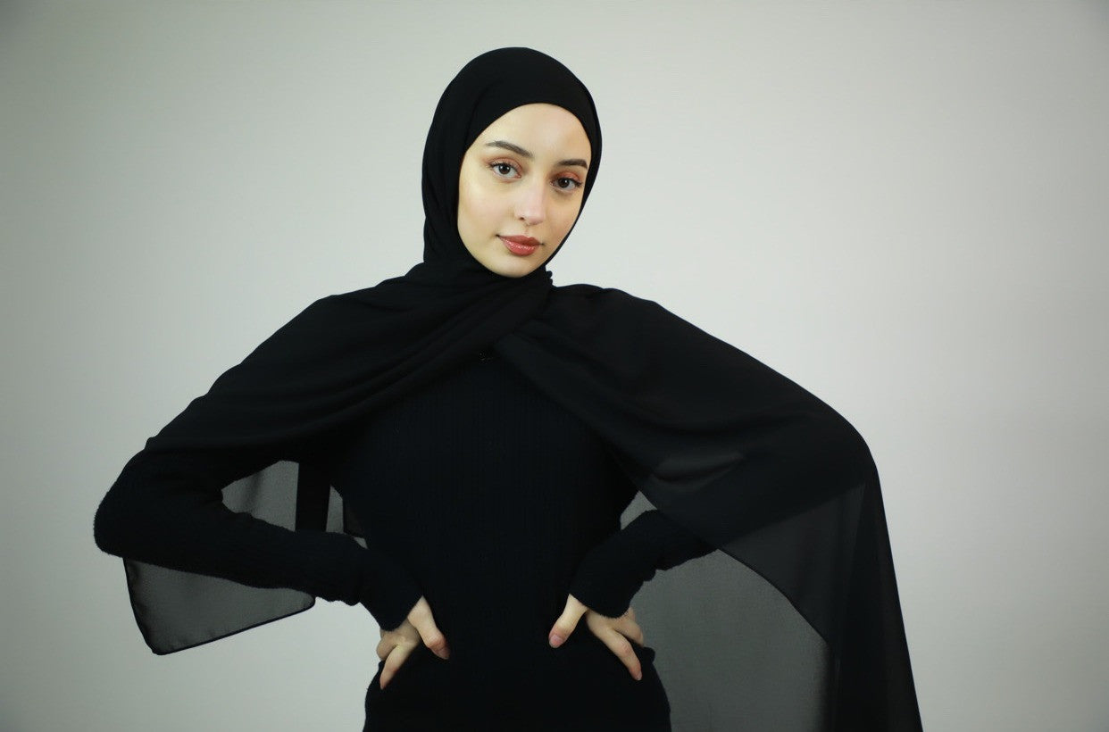 Chiffon Instant Hijab With Satin Under Cap - Twilight