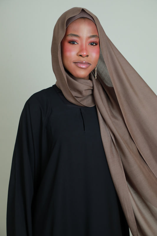Modal Hijab With Matching Under Cap Included - Brown