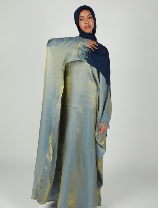 Butterfly Abaya - Two Tone Shimmer - Blue