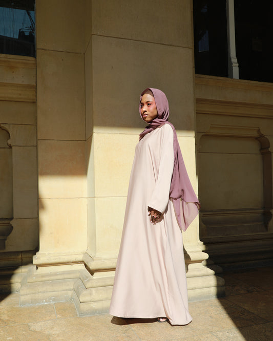 Basic Abaya With Pockets - Latte