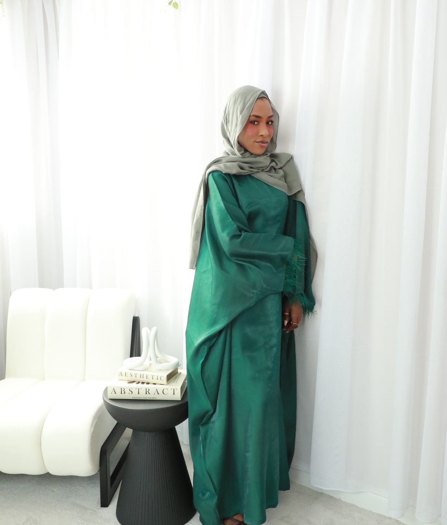 Butterfly Abaya - Two Tone Shimmer - Emerald