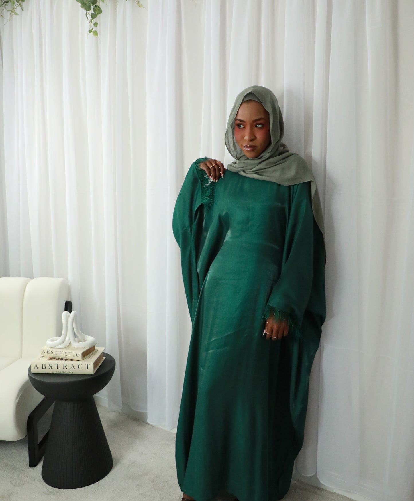 Butterfly Abaya - Two Tone Shimmer - Emerald