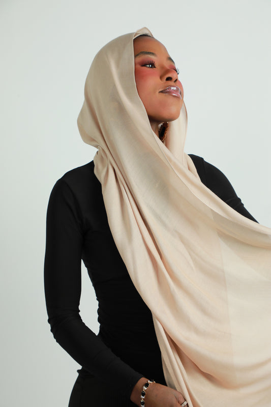 Modal Hijab With Matching Under Cap Included - Cream