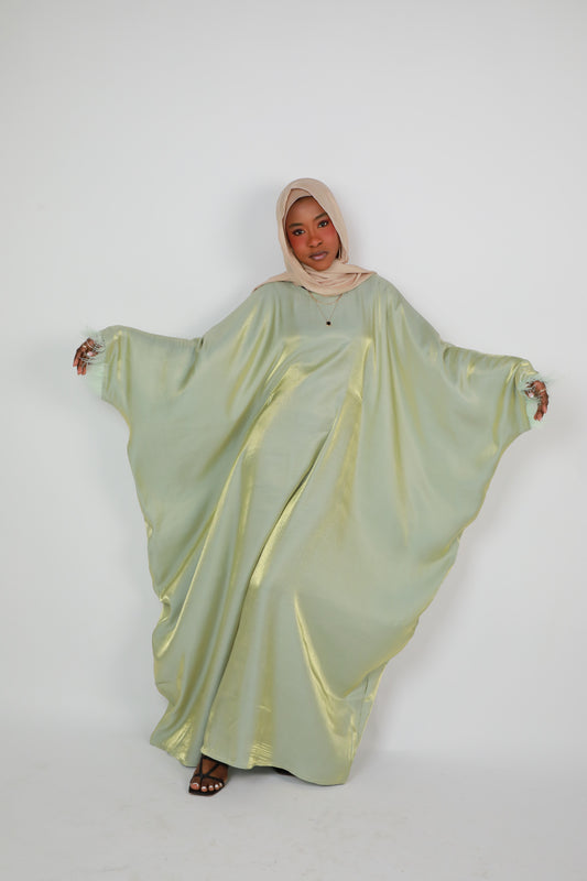 Butterfly Abaya - Two Tone Shimmer - Green