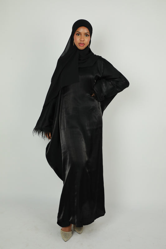 Butterfly Abaya - Two Tone Shimmer - Black