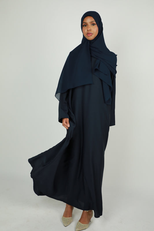 Basic Abaya With Pockets - Navy Blue