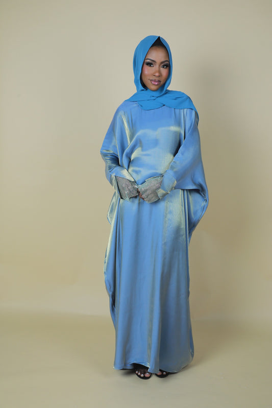 Laila Abaya (Two-tone Shimmer) - Blue