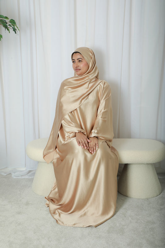 Noor Abaya (Hijab Included) - Nude Gold
