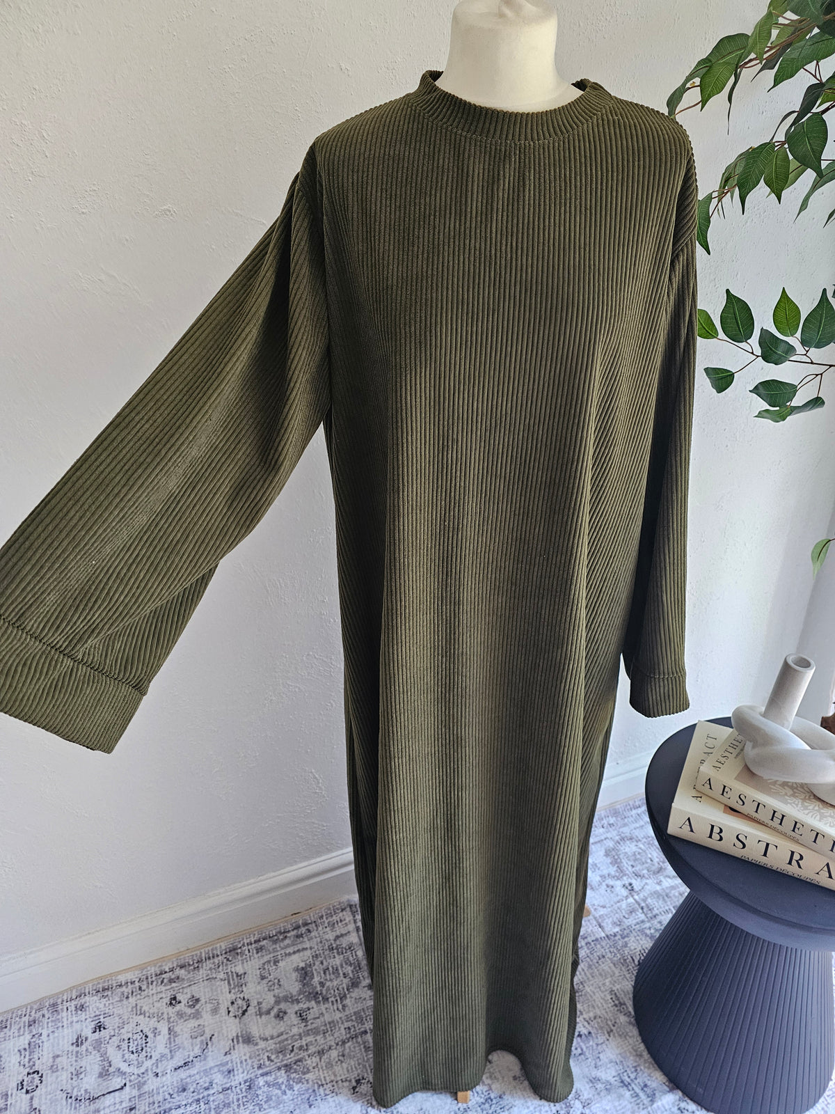 Corduroy Abaya - Khaki