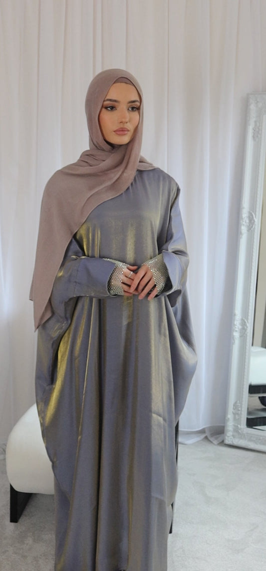 Laila Abaya (Two-tone Shimmer) - Blue