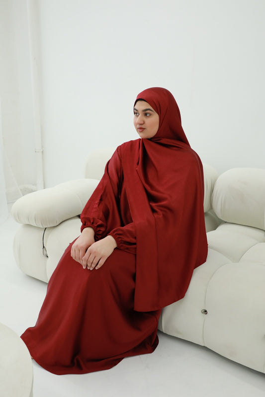 Noor Abaya (Hijab Included) - Red