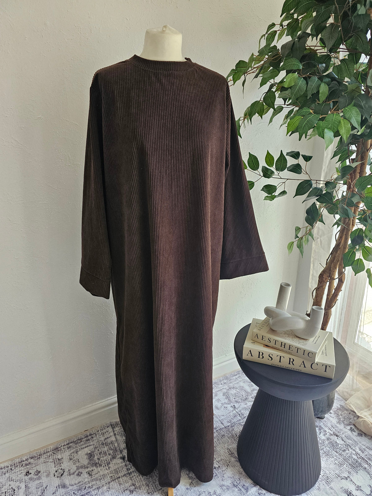 Corduroy Abaya - Mocha