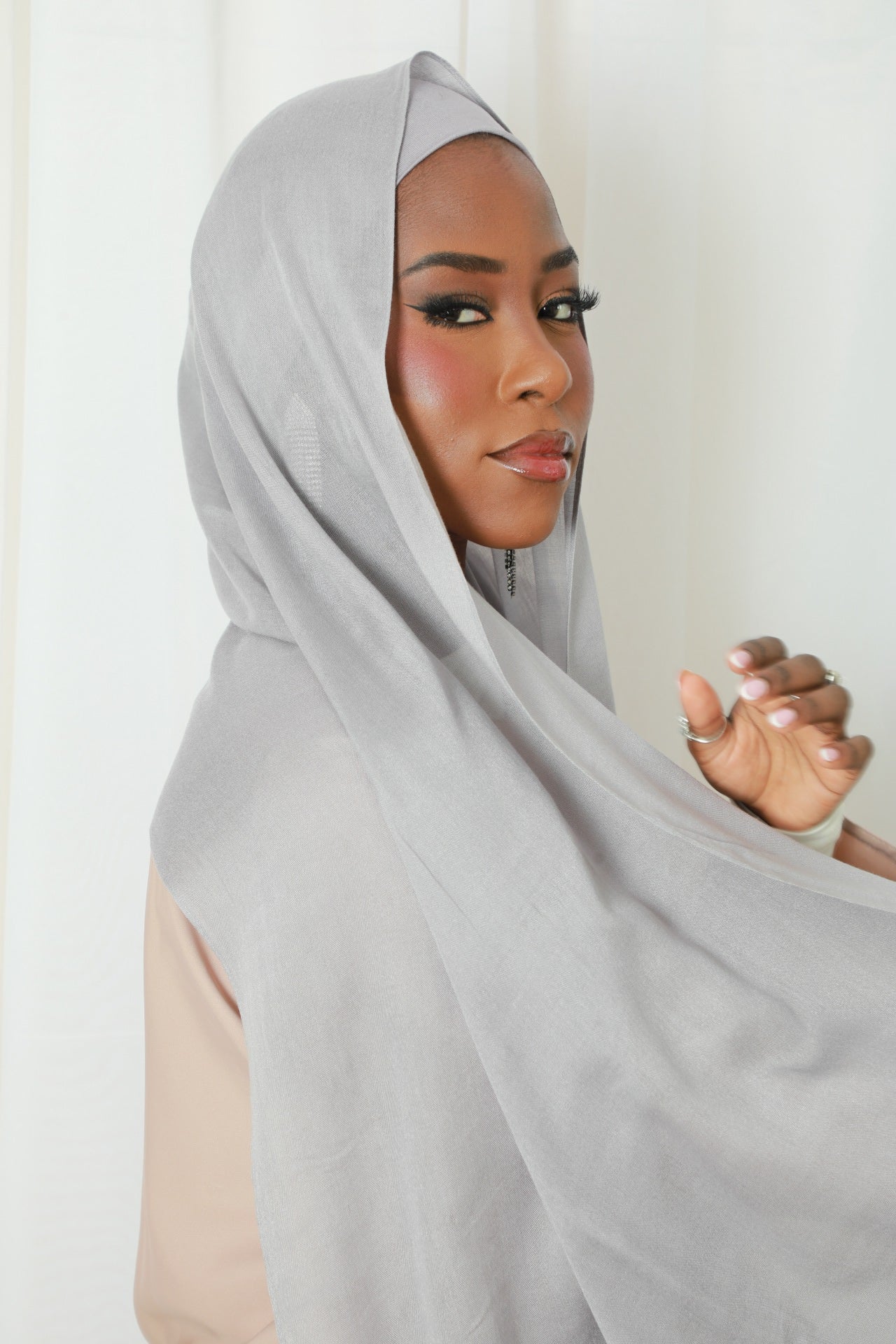 Modal Hijab With Matching Under Cap Included - Cloud