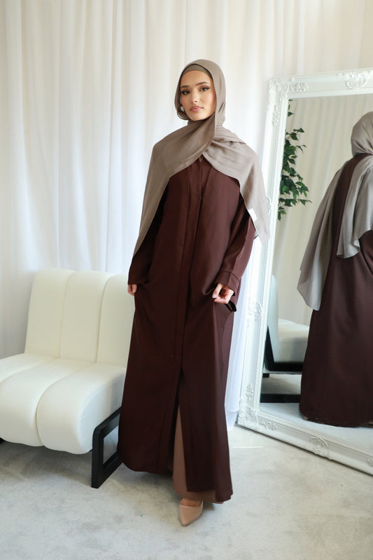 Basic Open Abaya - Mocha