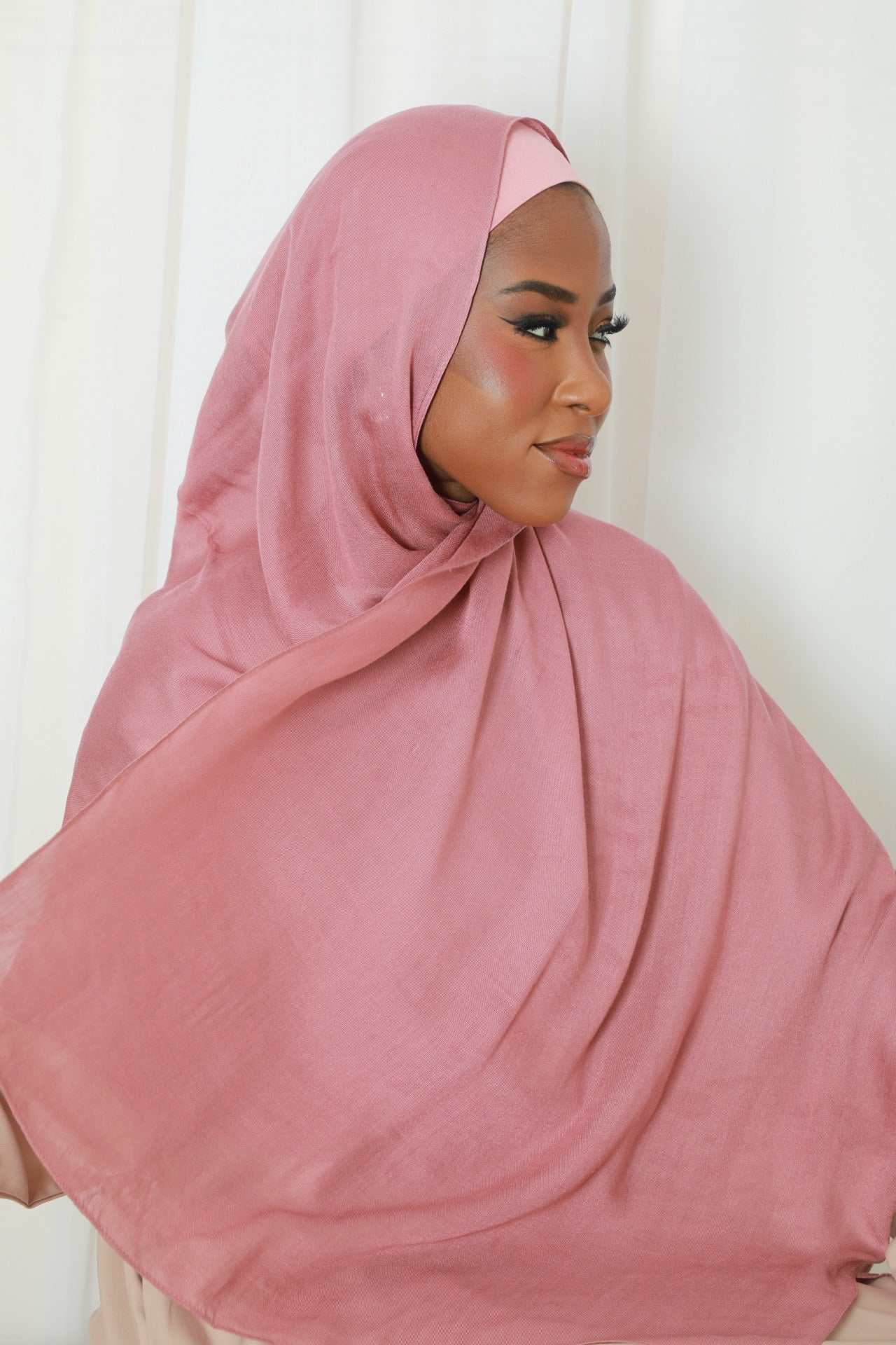 Modal Hijab With Matching Under Cap Included - Pink
