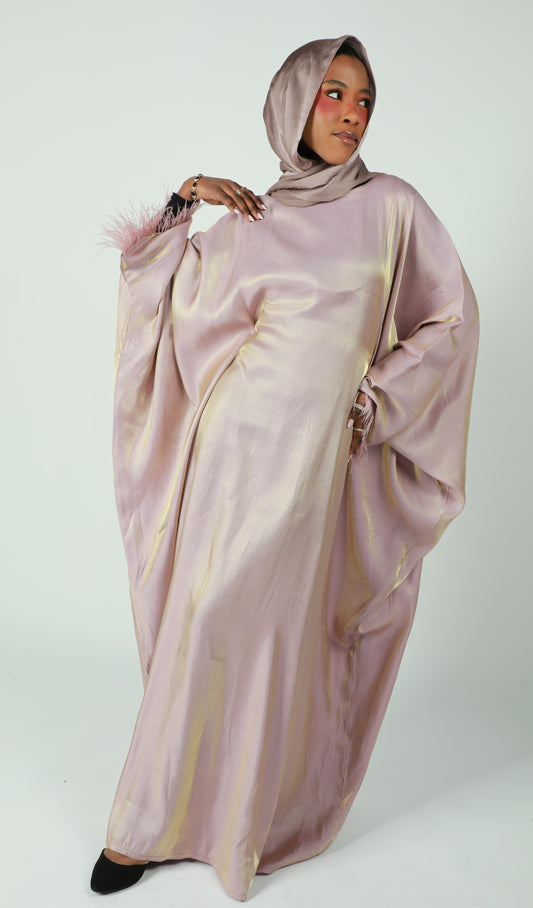 Butterfly Abaya - Two Tone Shimmer - Pink