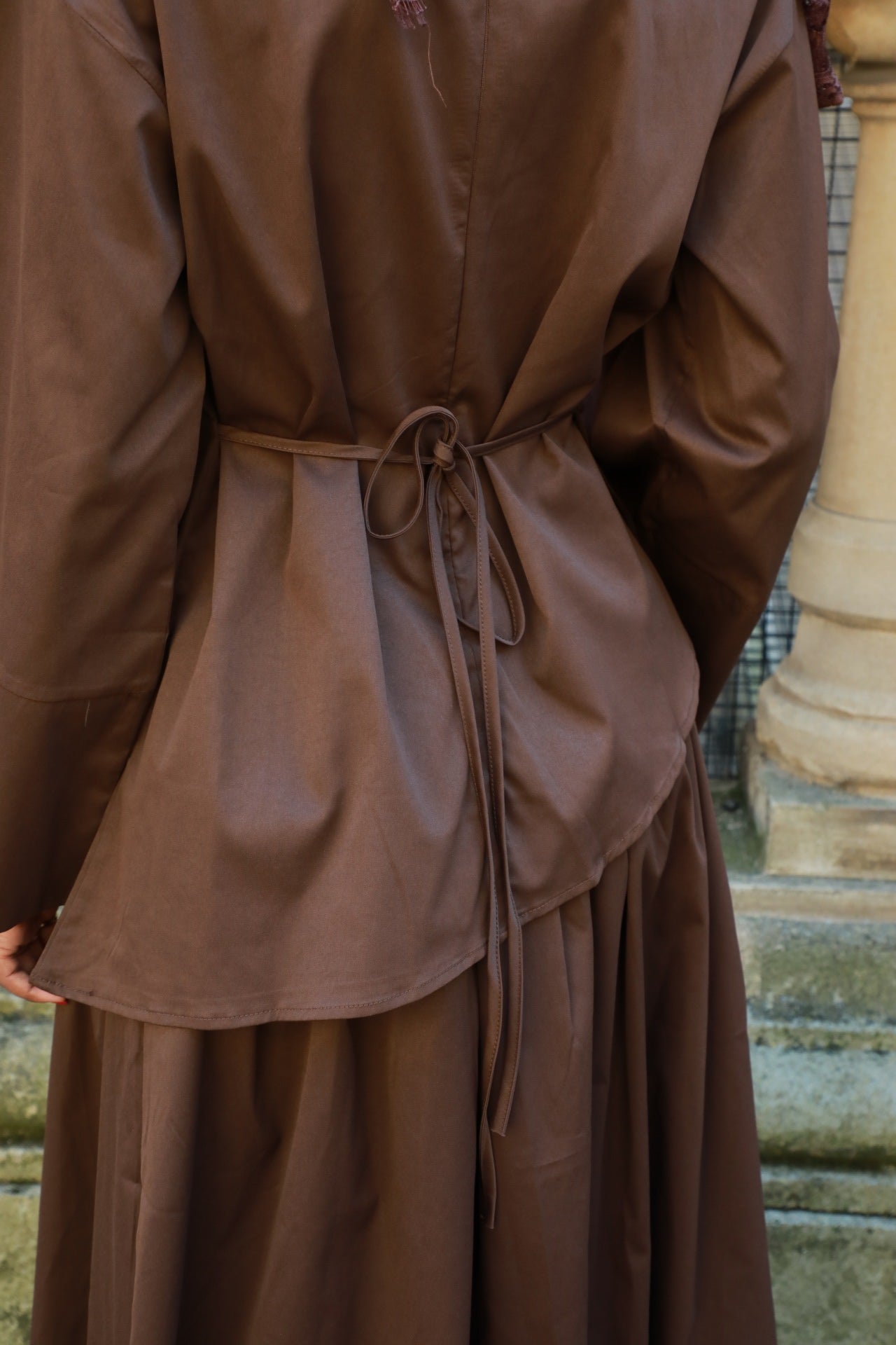 Asymmetrical Top With Matching Skirt Co-Ord - Mocha