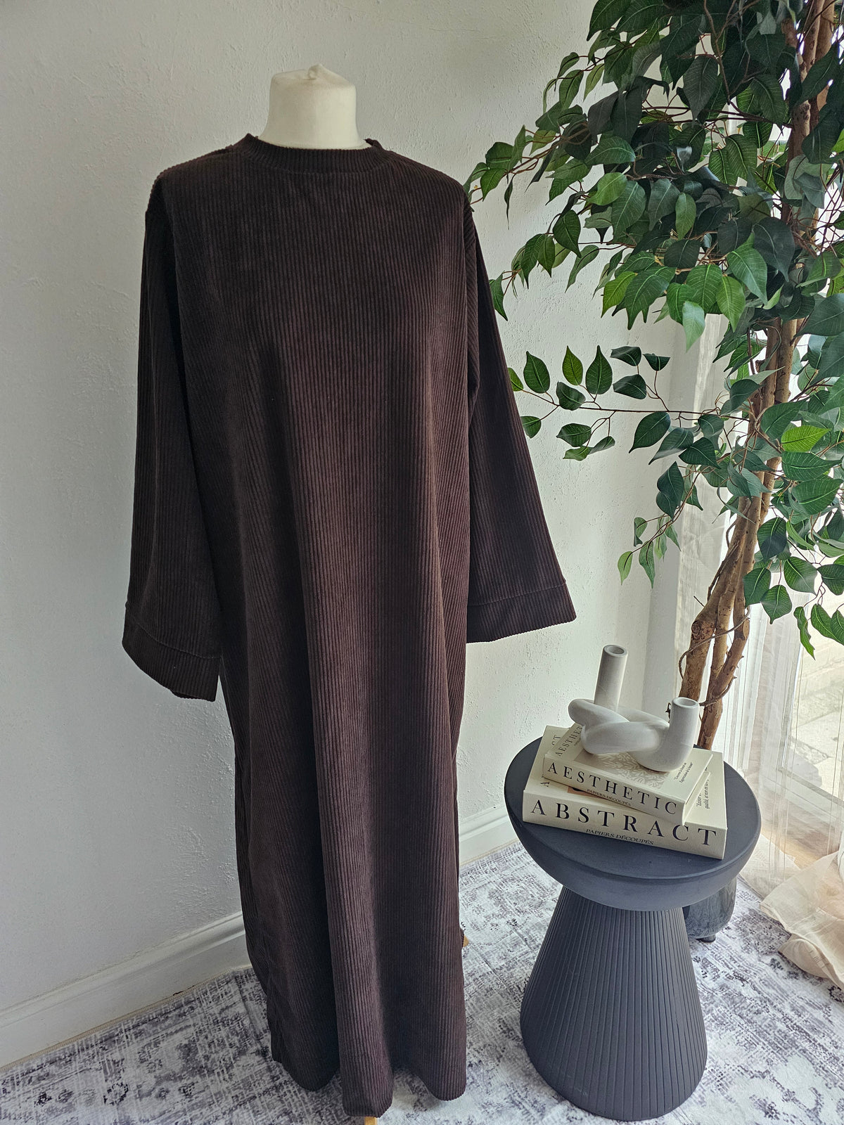 Corduroy Abaya - Mocha