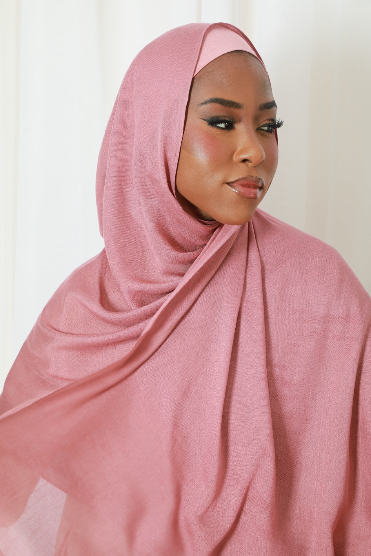 Modal Hijab With Matching Under Cap Included - Pink