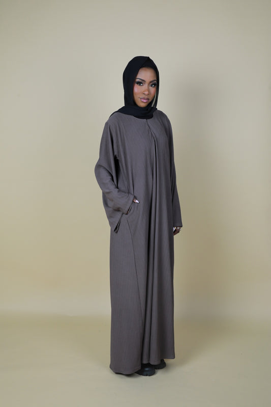 Winter Abaya (With Pockets) - Light Brown