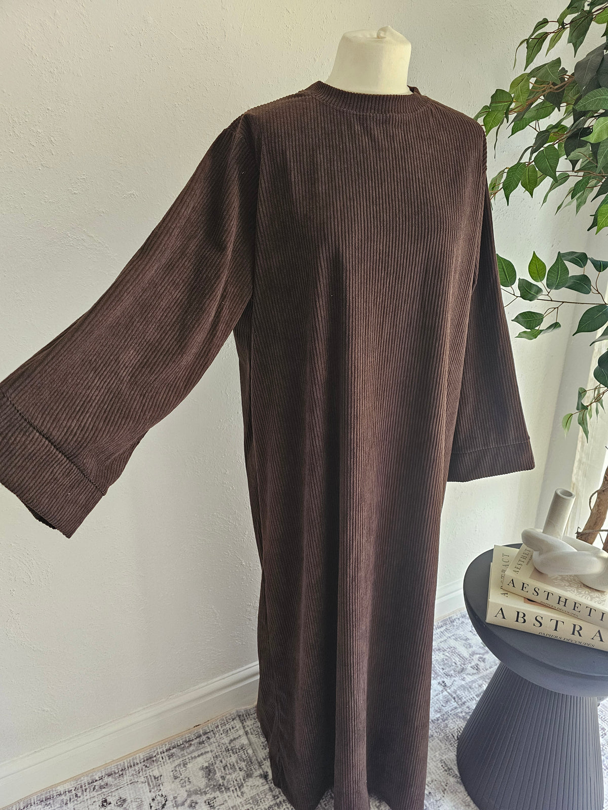 Corduroy Abaya - Mocha