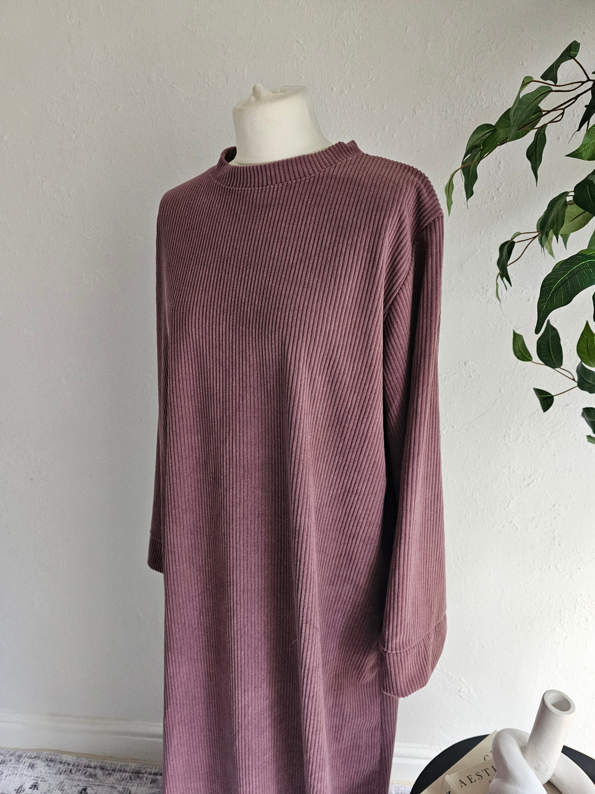 Corduroy Abaya - Blush Pink