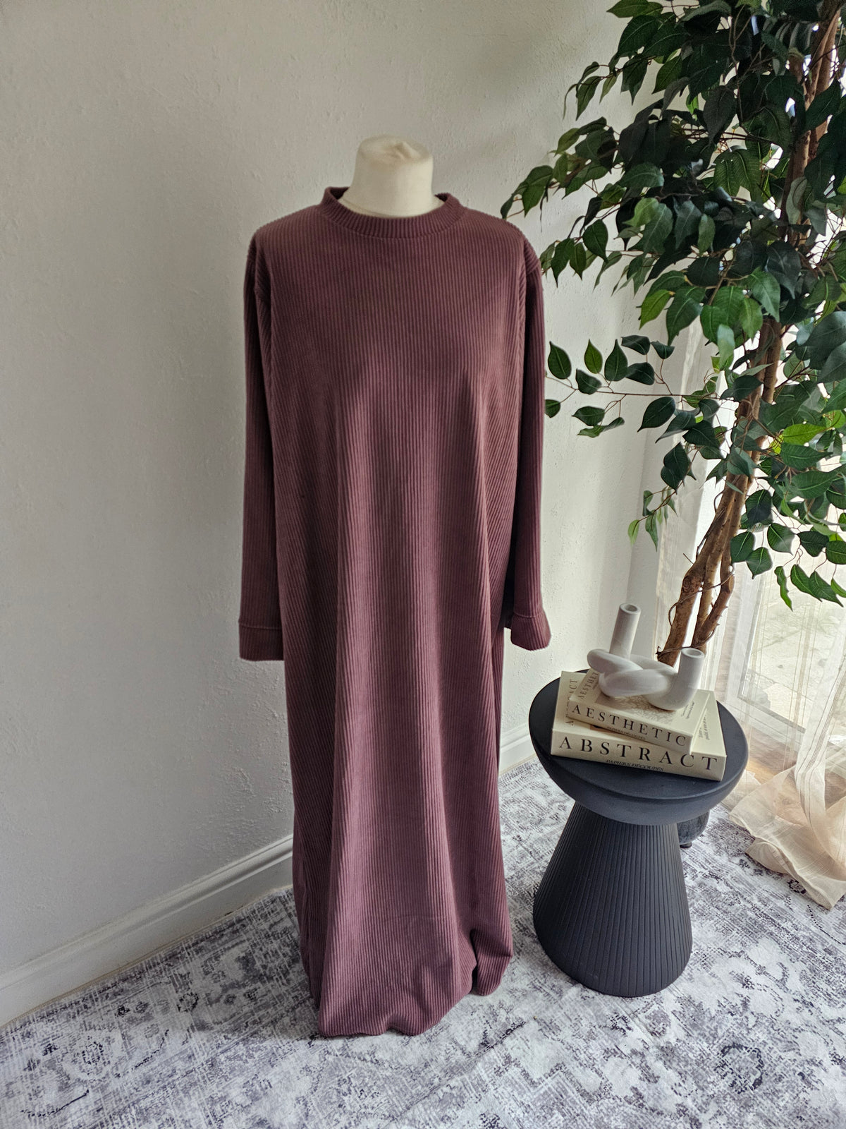 Corduroy Abaya - Blush Pink