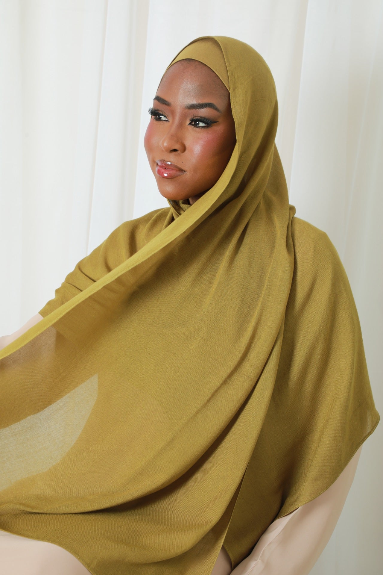 Modal Hijab With Matching Under Cap Included - Olive Green