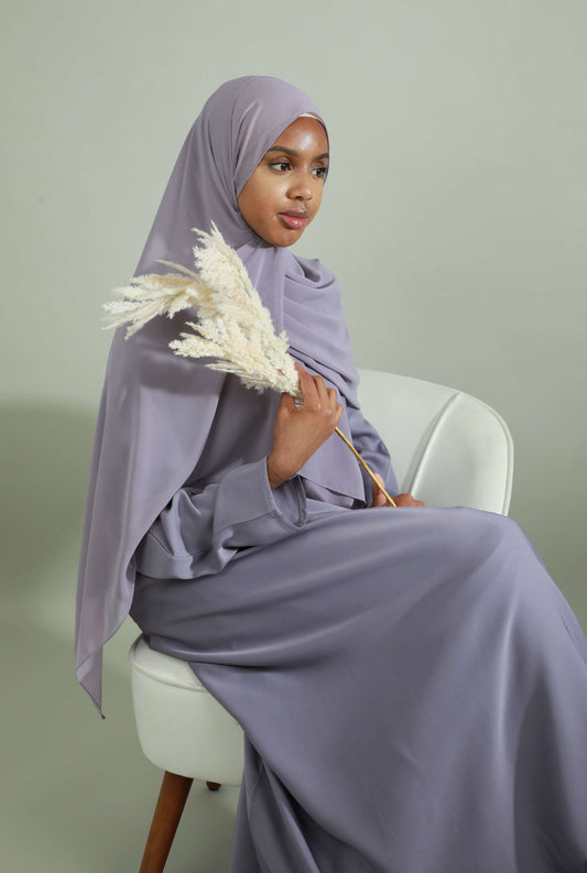 Basic Abaya With Pockets - Purple