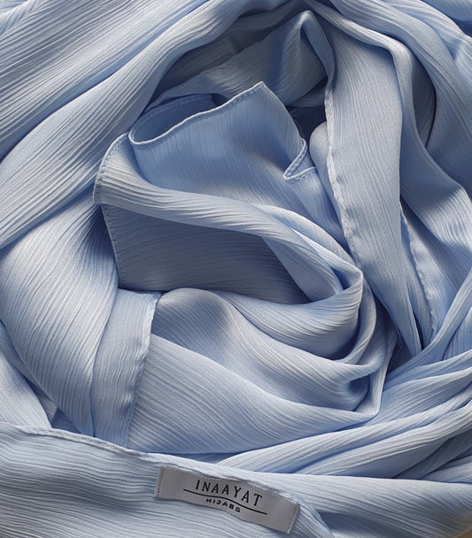 Satin Silk Scarf - Baby Blue