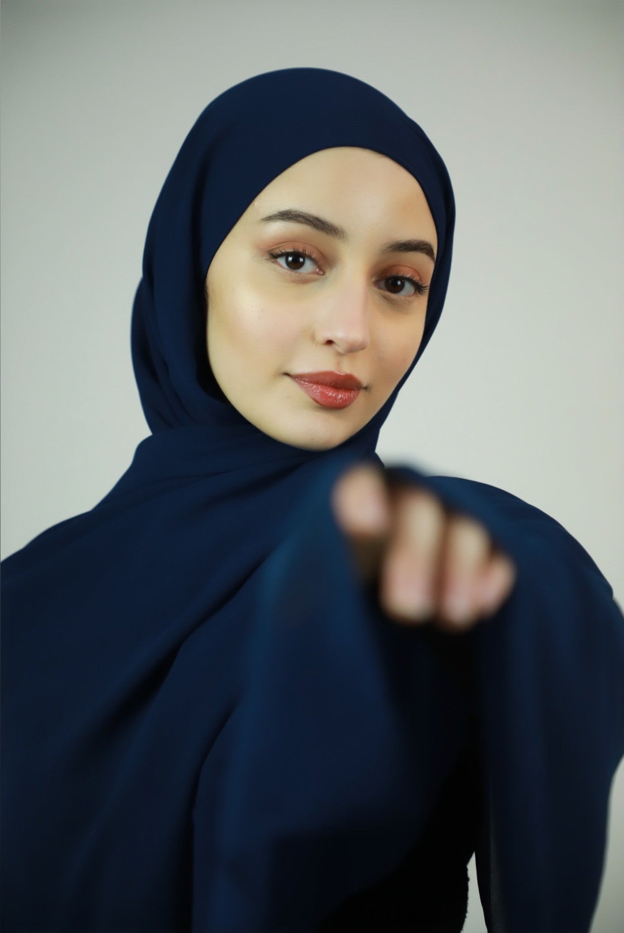 Chiffon Instant Hijab With Satin Under Cap - Indigo