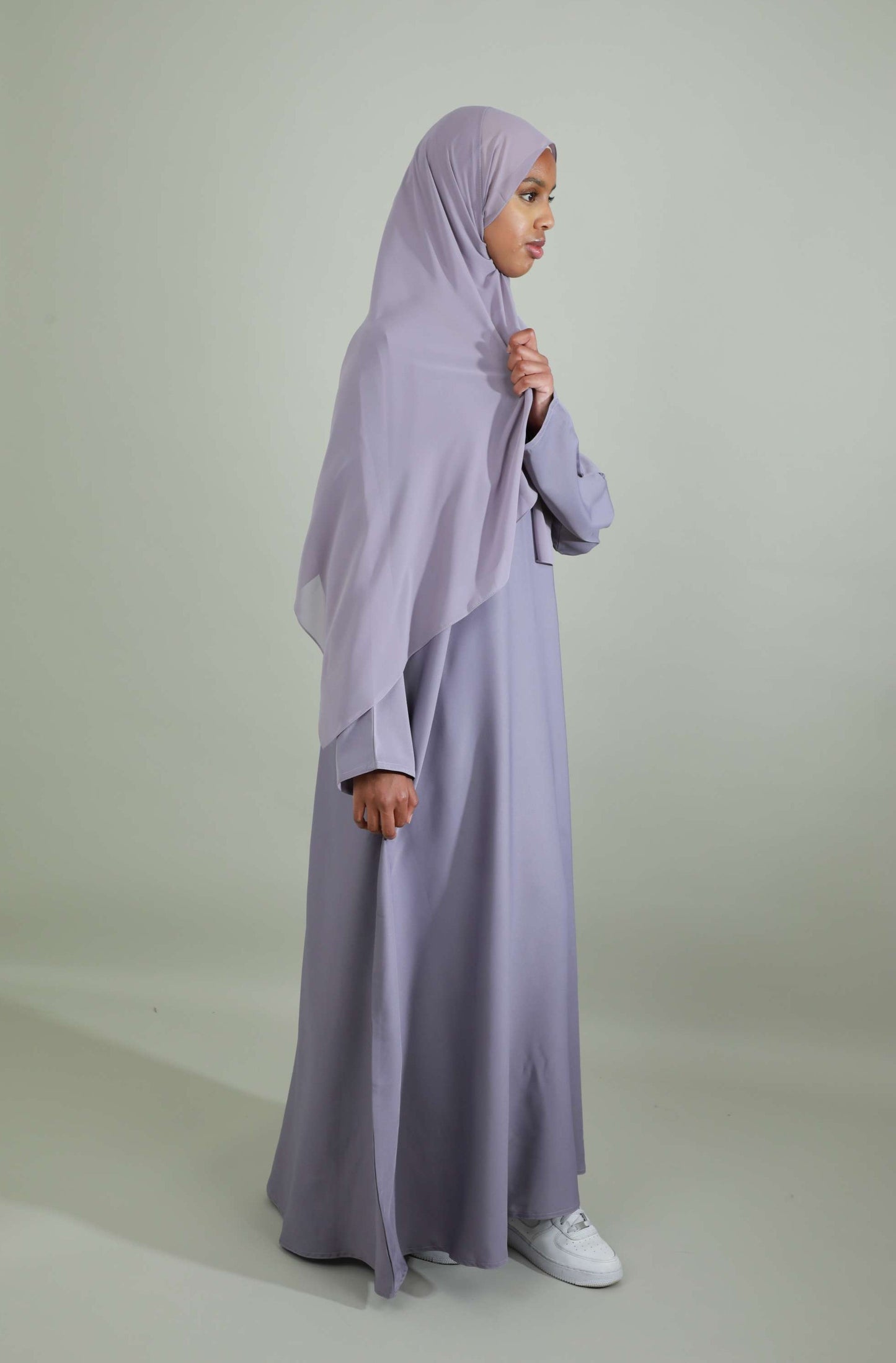 Basic Abaya With Pockets - Purple