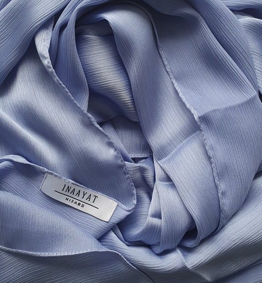 Satin Silk Scarf - Blue
